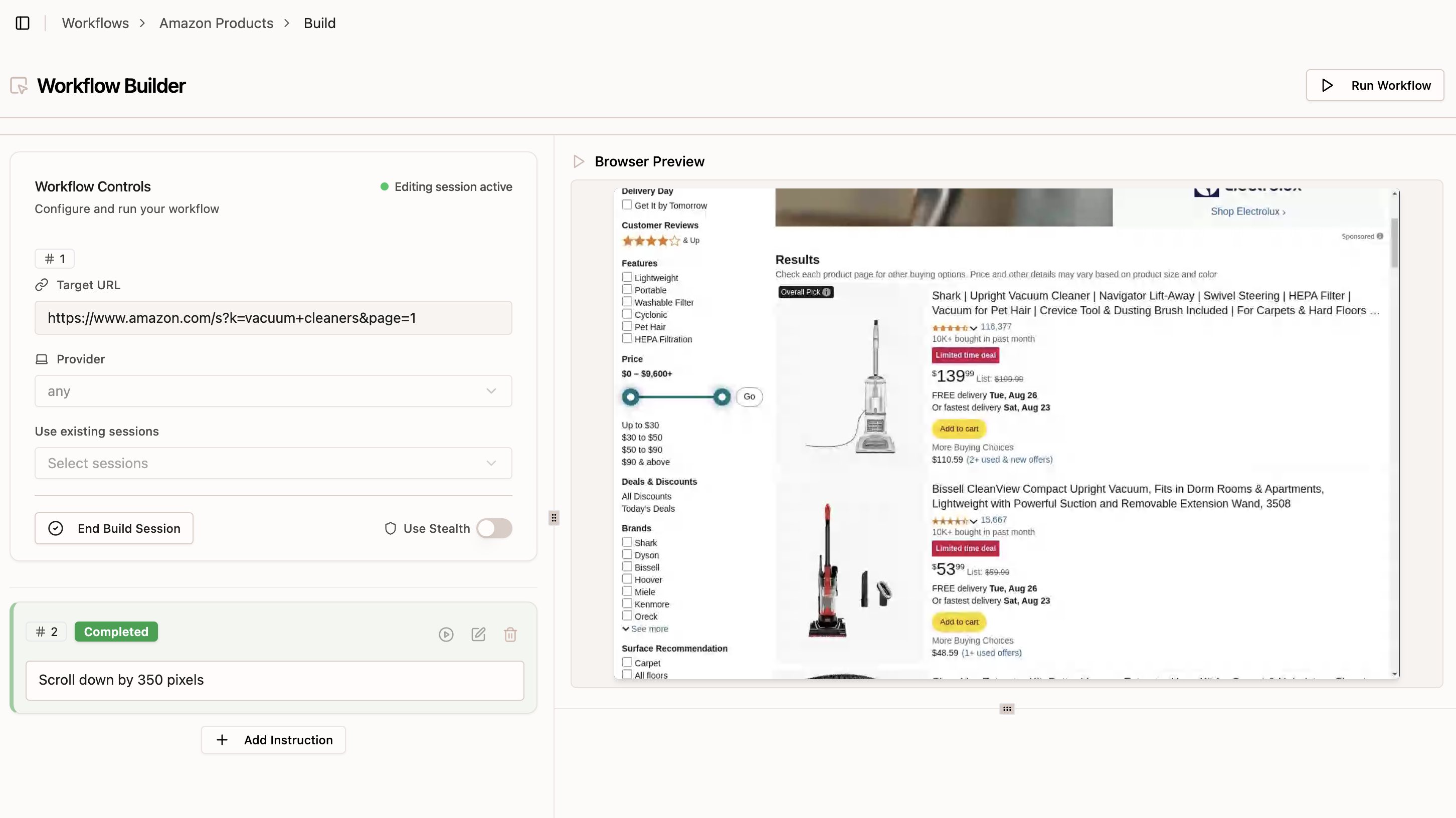 Step 4: Play the scroll instruction Playing the scroll instruction